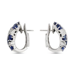 Chanel Comete 18 Karat White Gold Sapphire and Diamond Stars Earrings