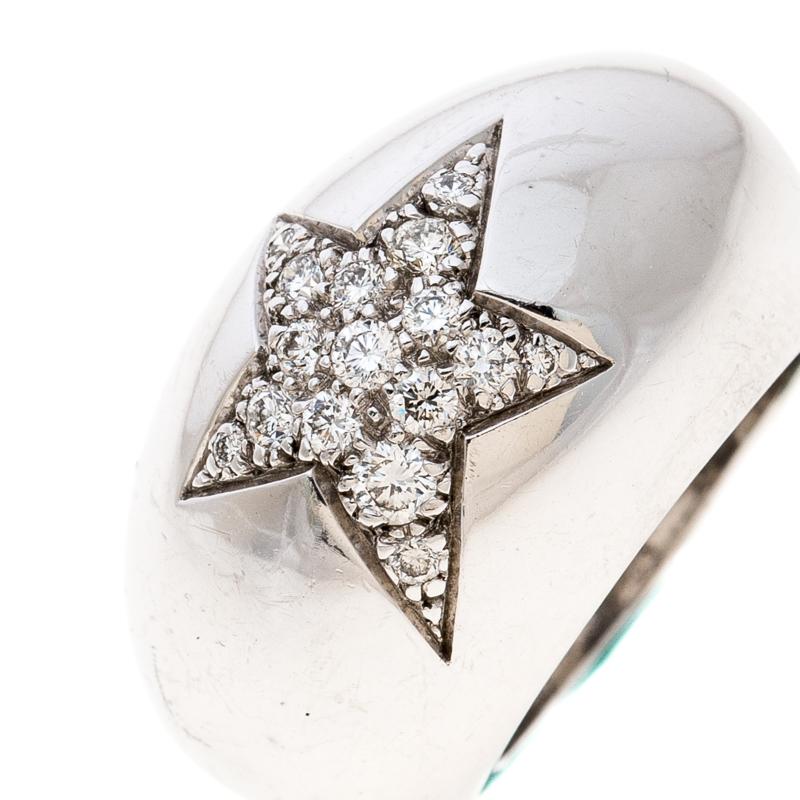 Contemporary Chanel Comète Boule Diamond 18K White Gold Ring