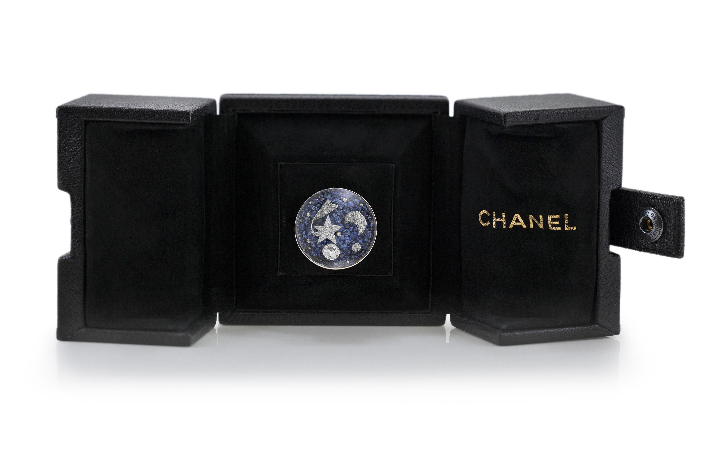 Chanel Comete Bulle de Ciel Ring with Diamonds and Sapphires For Sale 1