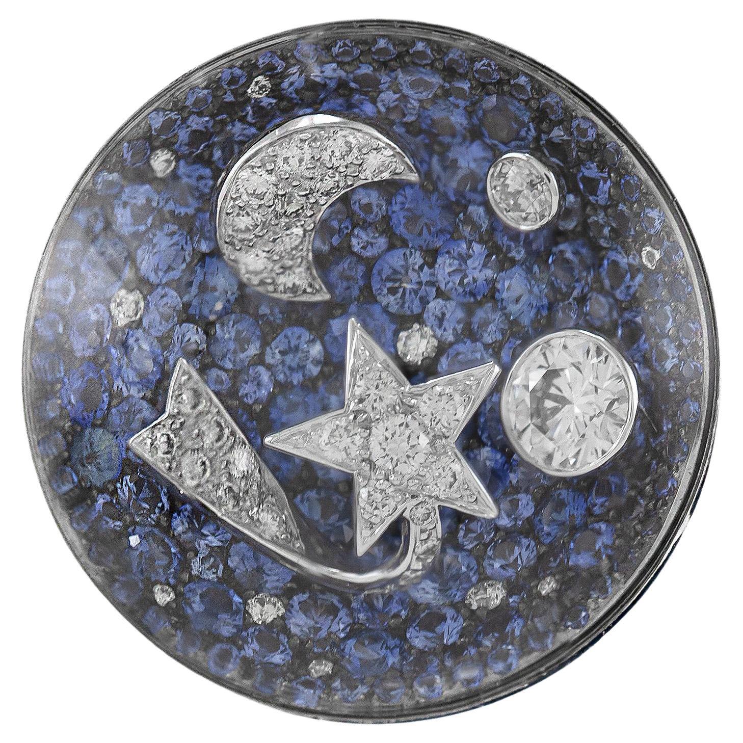 Chanel Comete Bulle de Ciel Ring with Diamonds and Sapphires