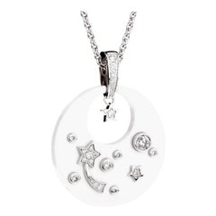 Chanel Comete Ceramic Diamond White Gold Necklace