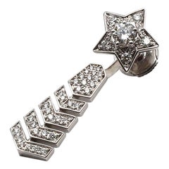Chanel Cométe Chevron White Gold Diamond Single Earring