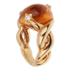 Chanel Comete Citrine Diamond Yellow Gold Ring