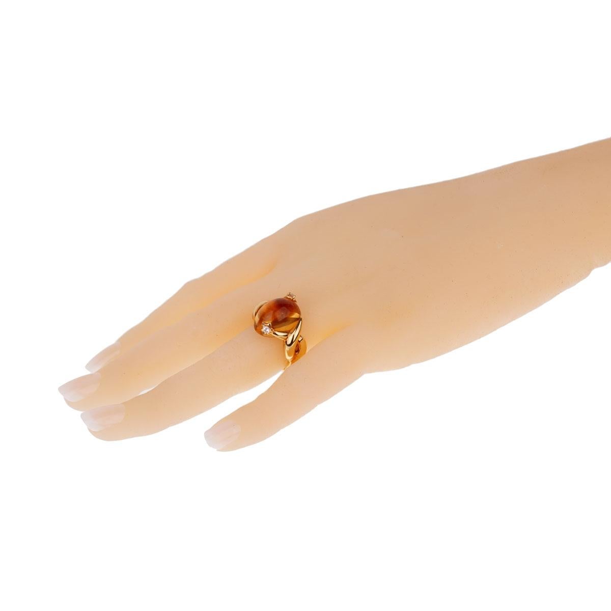 Chanel Comete Citrine Diamond Yellow Gold Ring In Good Condition For Sale In Feasterville, PA