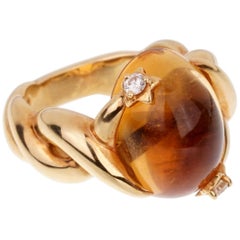 Chanel Comete Citrine Diamond Yellow Gold Ring