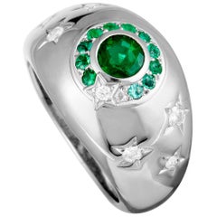 Chanel Comète Diamond and Emerald White Gold Ring