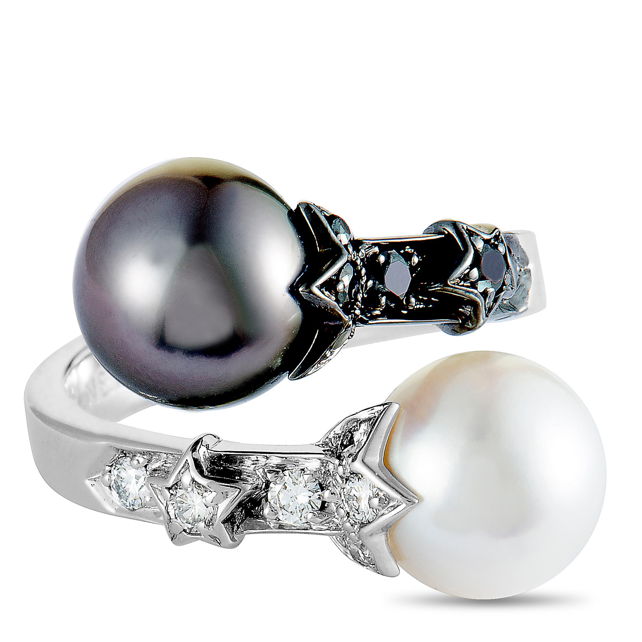 Chanel Comète Diamond and Pearl White Gold Ring 4