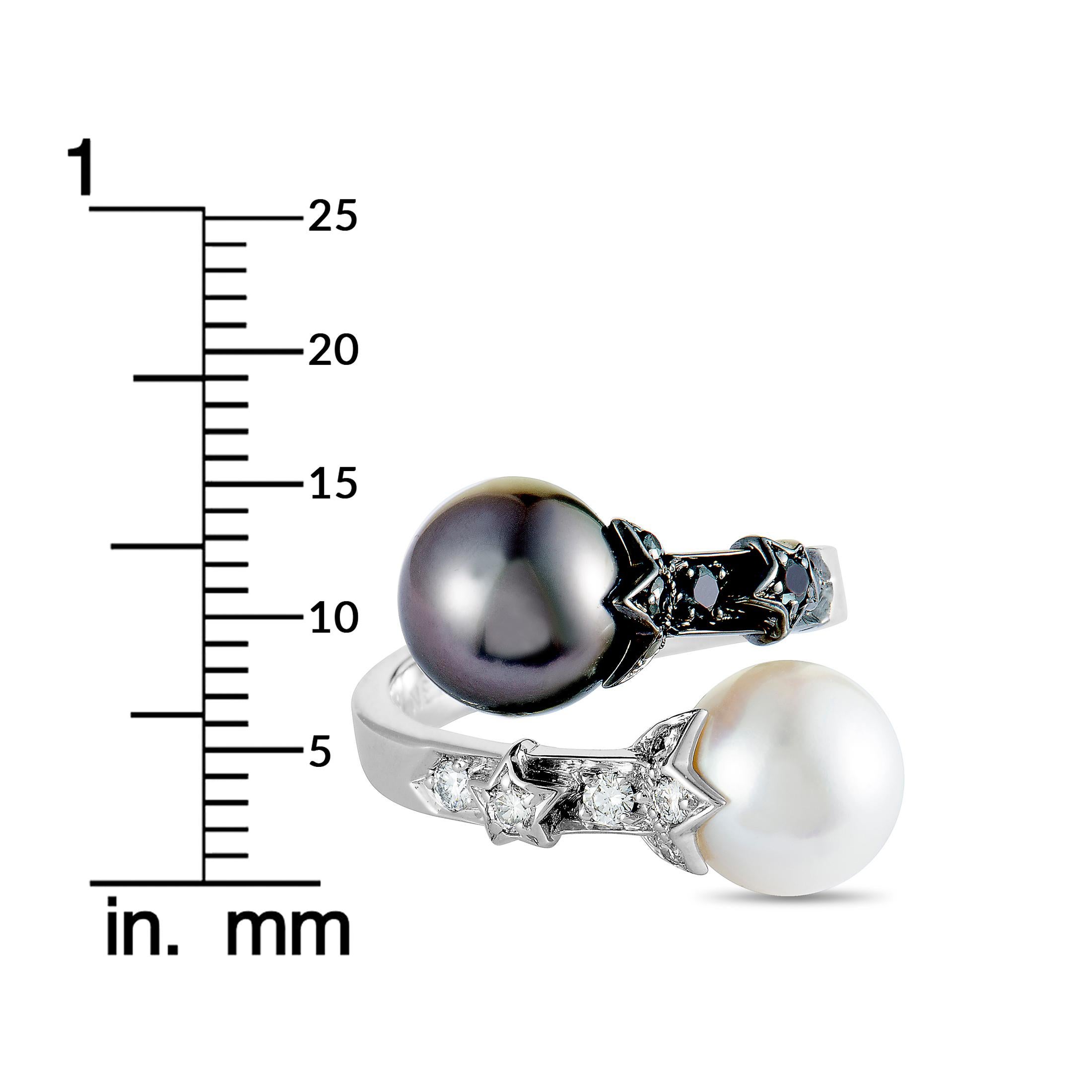Chanel Comète Diamond and Pearl White Gold Ring 5