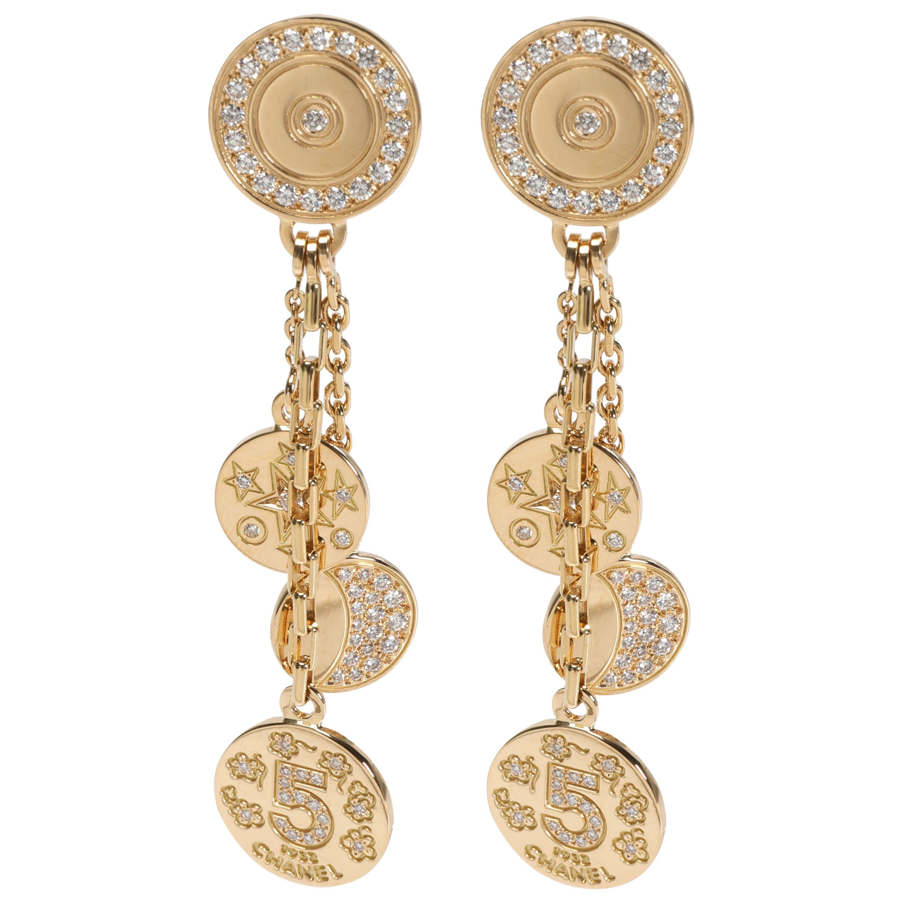 Chanel Comete Diamond Earrings in 18 Karat Yellow Gold 1.00 Carat