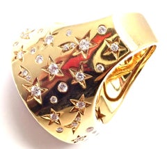 Chanel Comete Diamant Rosa Saphir Perle Großer Gelbgold Ring