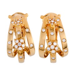 Chanel Comète Diamond Yellow Gold Clip-On Earrings