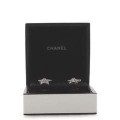 Chanel Comete Geode Star Stud Earrings 18K White Gold with Diamonds Small