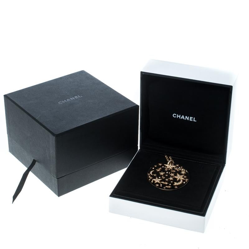 Chanel Comete Star Diamond 18k Yellow Gold Large Pendant Necklace 2