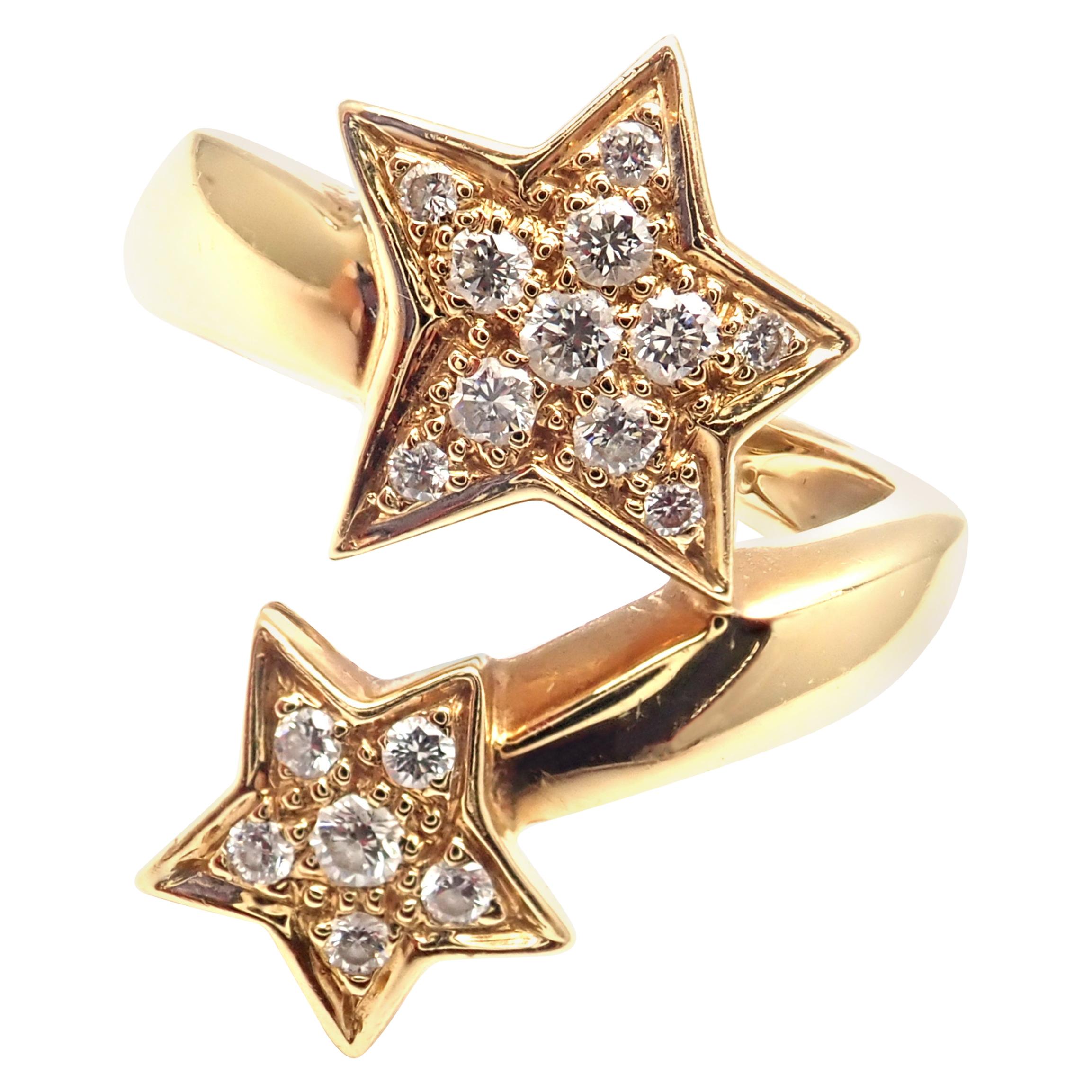 Chanel Comete Star Diamond Gold Cocktail Ring at 1stDibs