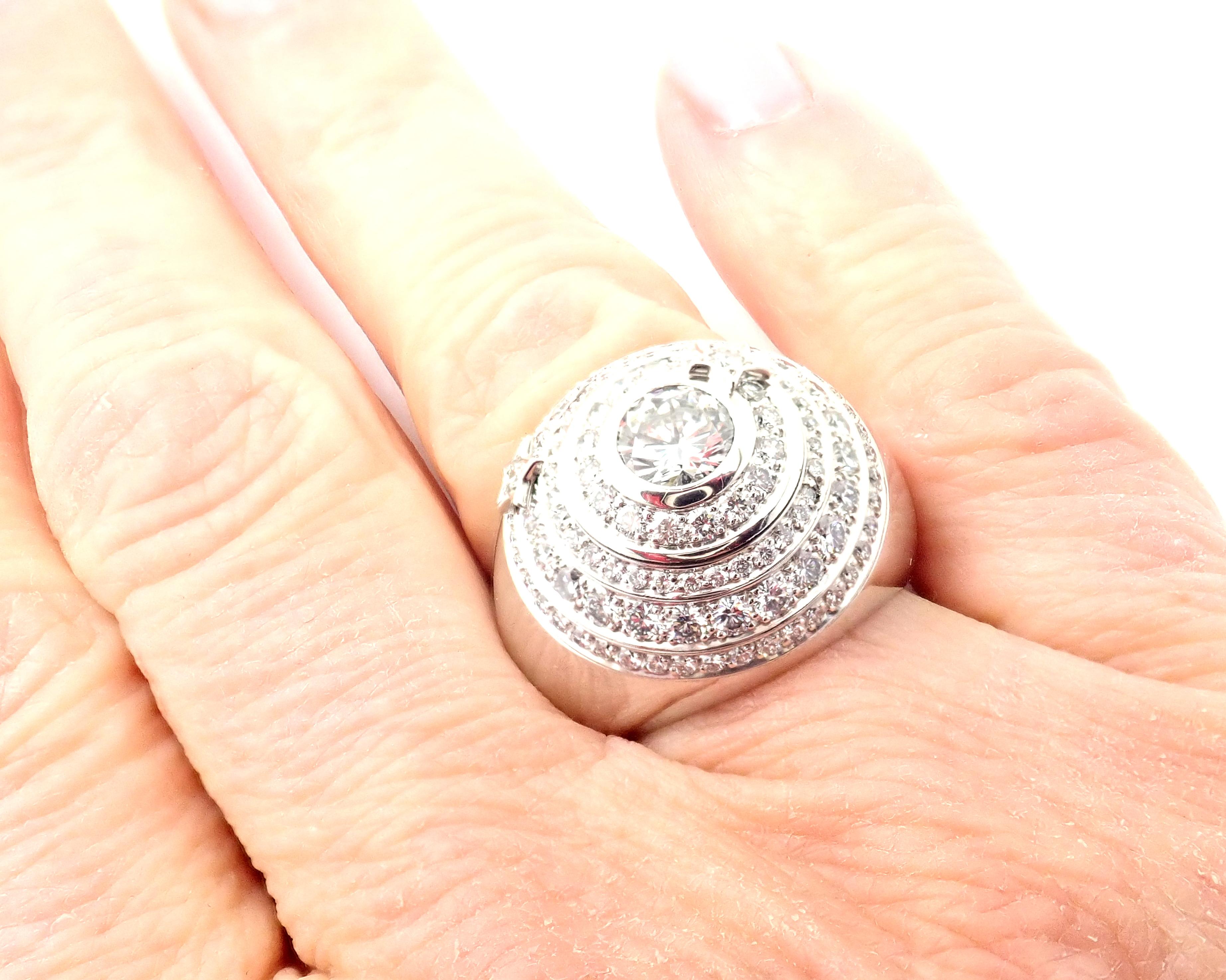 Chanel Comete Star Diamond Large Spinning Dome White Gold Cocktail Ring For Sale 2