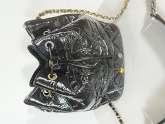 Chanel Contemporary Women's Drawstring Bag in Black Leather, Circa 2020
