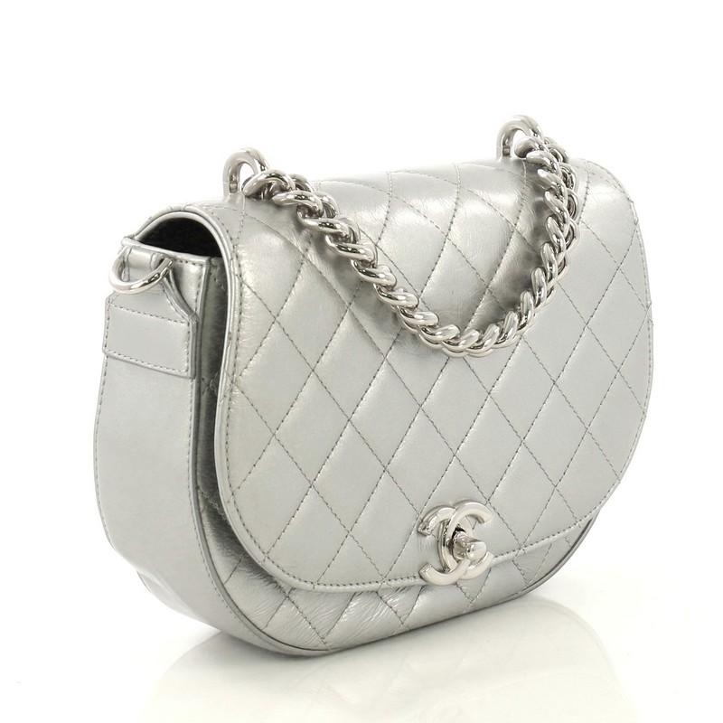 Chanel Convertible CC Round Flap Messenger Quilted Calfskin Small at