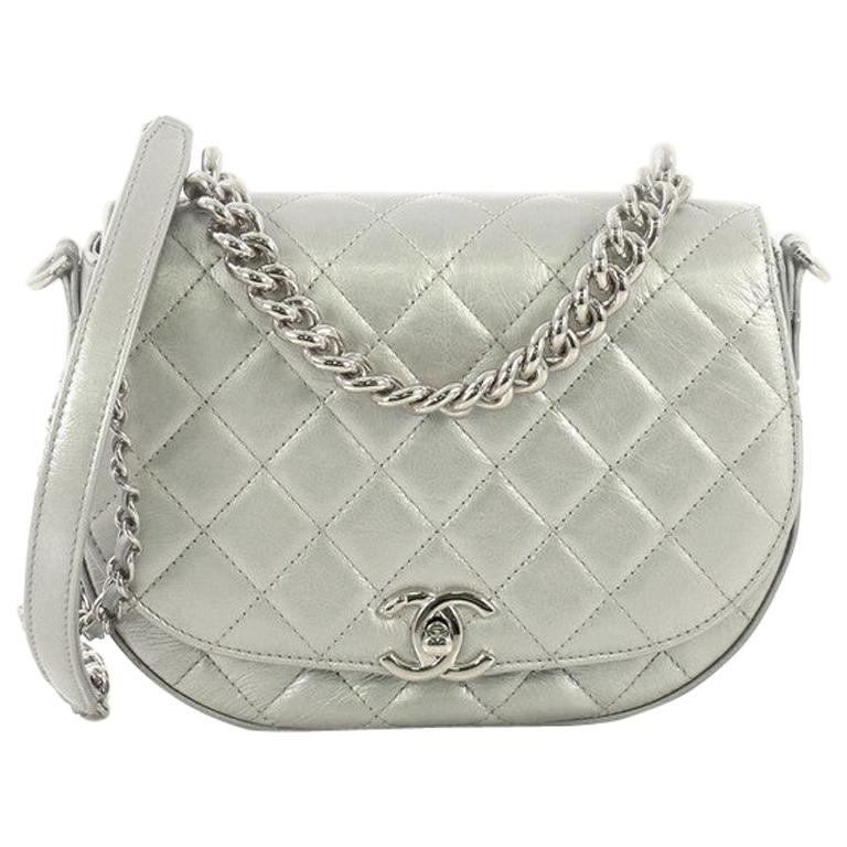 Chanel Convertible CC Round Flap Messenger Quilted Calfskin Small