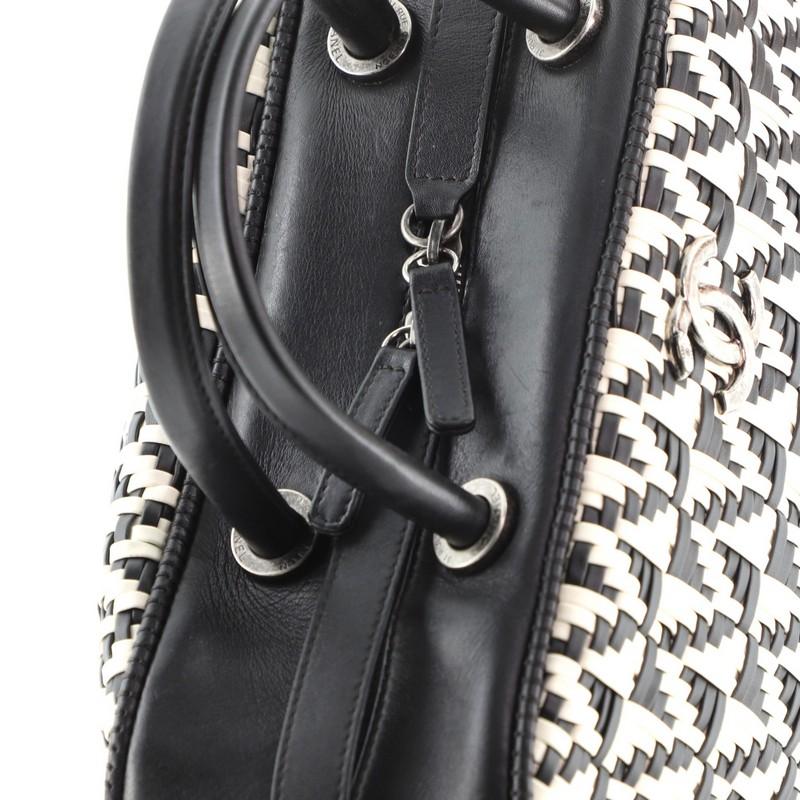 Chanel Convertible Chain Bowler Bag Woven Calfskin Large 2