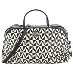 Chanel Convertible Chain Bowler Bag Woven Calfskin Large