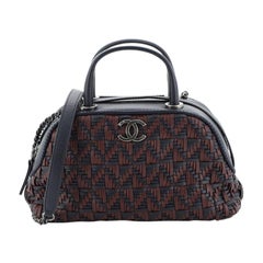 Chanel Convertible Chain Bowler Bag Woven Calfskin Small