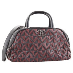 Chanel Convertible Chain Bowler Bag Woven Calfskin Small