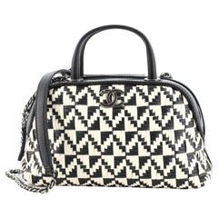 Chanel Convertible Chain Bowler Bag Woven Calfskin Small