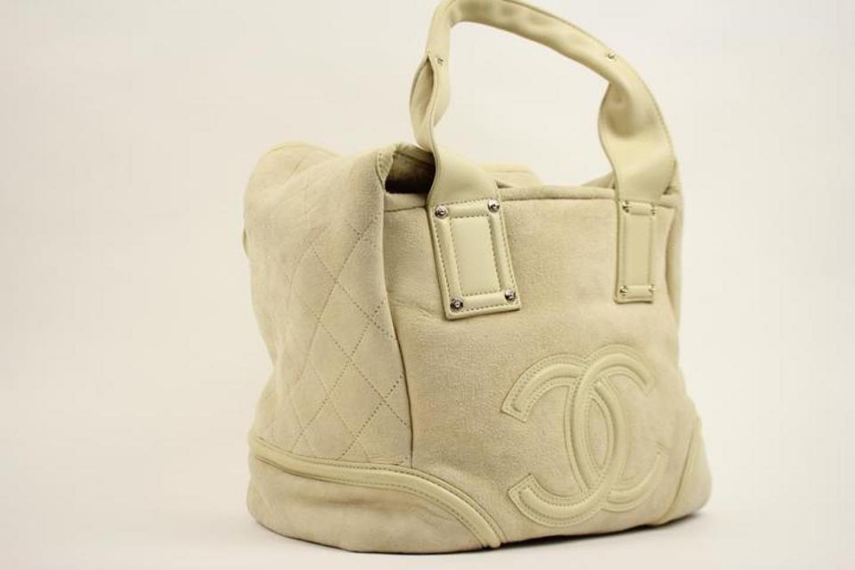 Chanel Convertible Fur Tote 37cca629 Beige Shearling Satchel For Sale 5