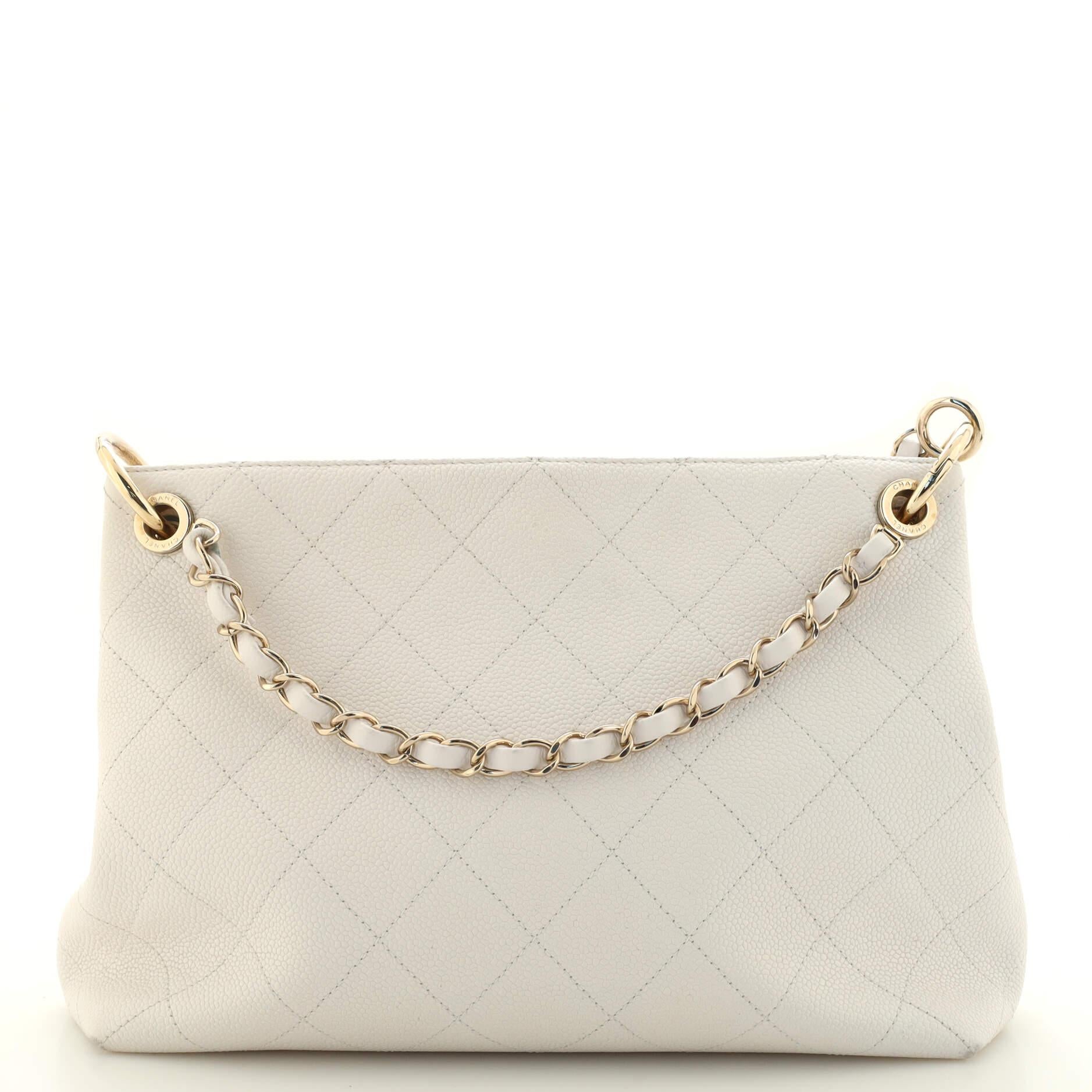 Women's or Men's Chanel Convertible Soft Chain Shoulder Bag Stitched Caviar Medium