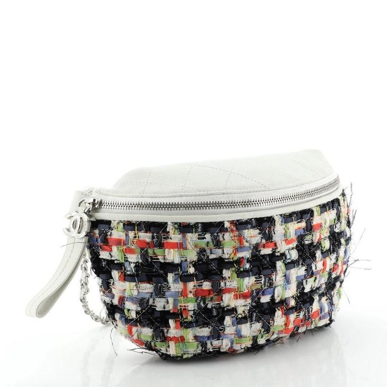 Chanel Convertible Waist Bag Tweed with Quilted Leather at 1stDibs