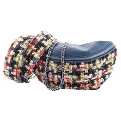 Chanel Umwandelbare Tailletasche aus Tweed mit gestepptem Leder