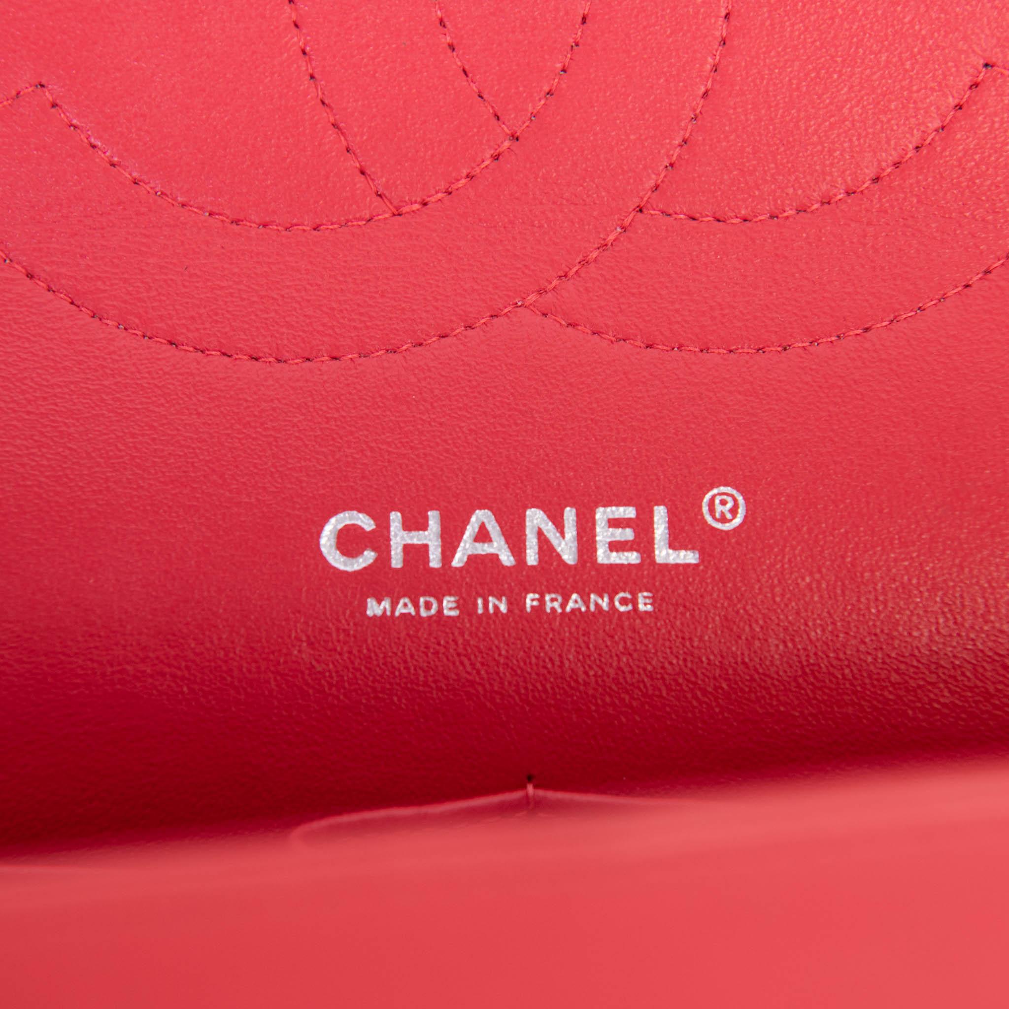Chanel Coral Orange Patent Leather Quilted Jumbo Double Flap 3