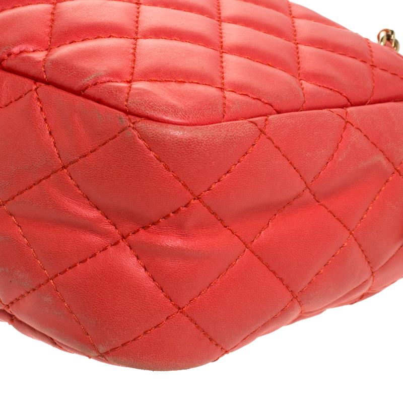 Chanel Coral Orange Quilted Leather Reissue Camera Bag 2