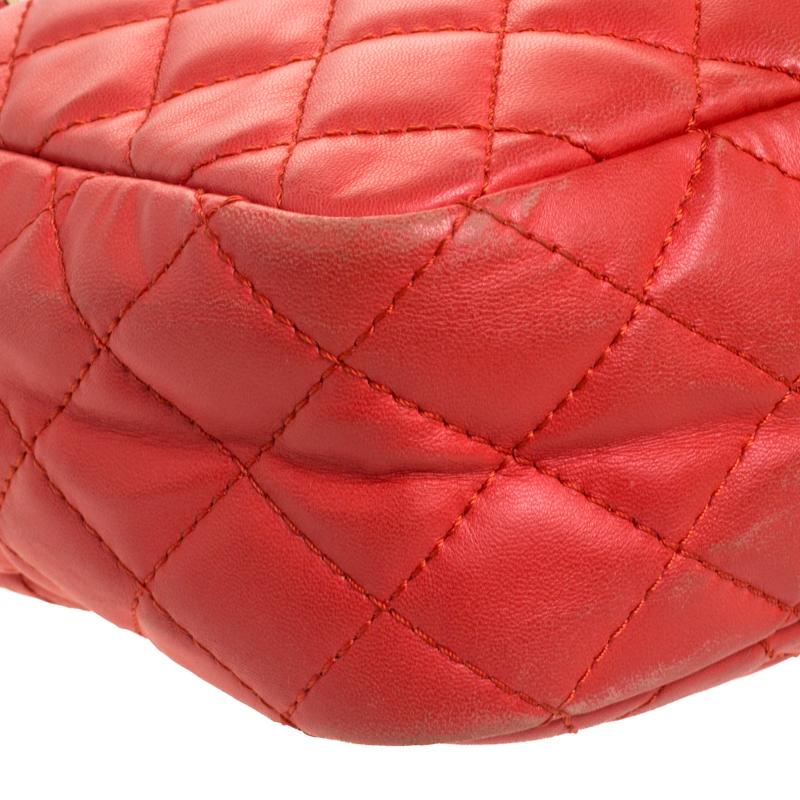 Chanel Coral Orange Quilted Leather Reissue Camera Bag 3