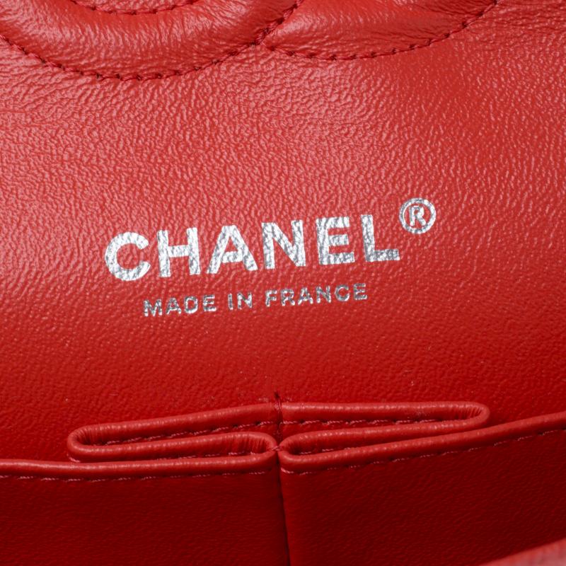 Chanel Coral Orange Quilted Velvet Medium Classic Double Flap Bag 2