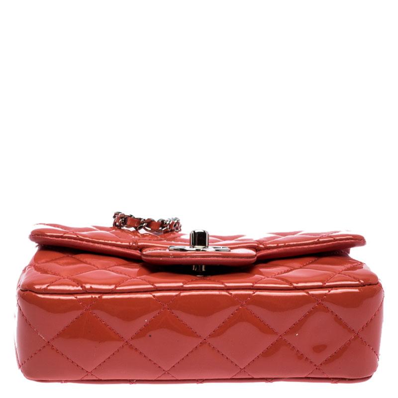 Chanel Coral Patent Leather New Mini Classic Flap Bag 1