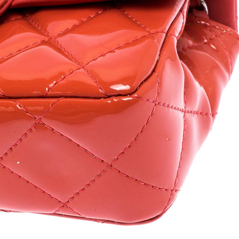 Chanel Coral Patent Leather New Mini Classic Flap Bag 3