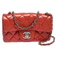 Chanel Coral Patent Leather New Mini Classic Flap Bag