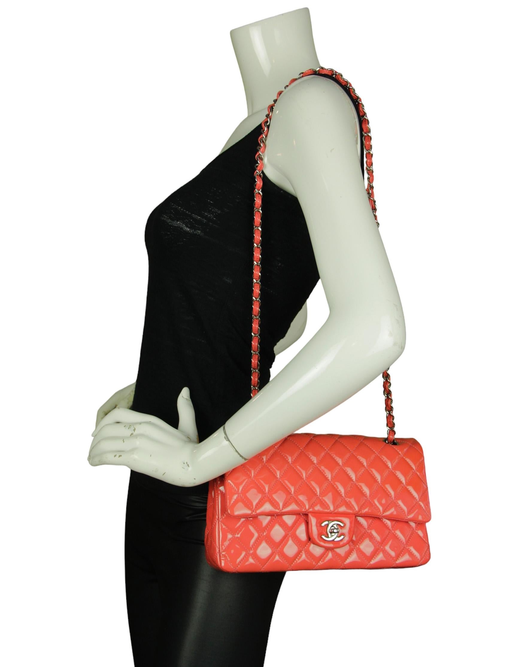 Red Chanel Coral Patent Leather Quilted 10