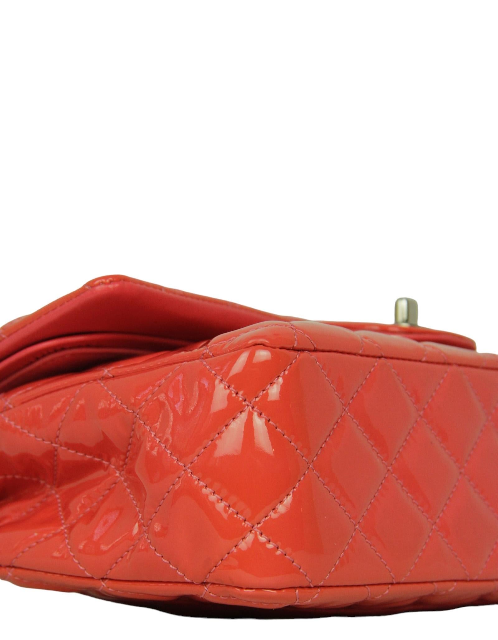 Women's Chanel Coral Patent Leather Quilted 10