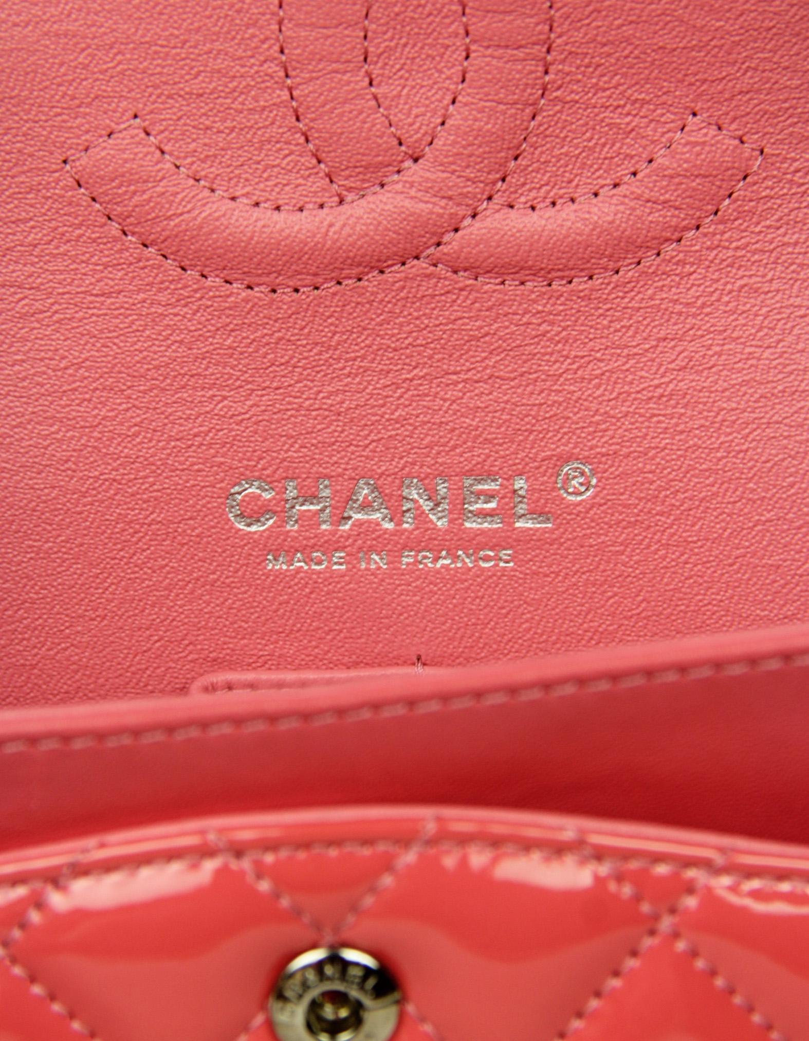 Chanel Coral Patent Leather Quilted 10