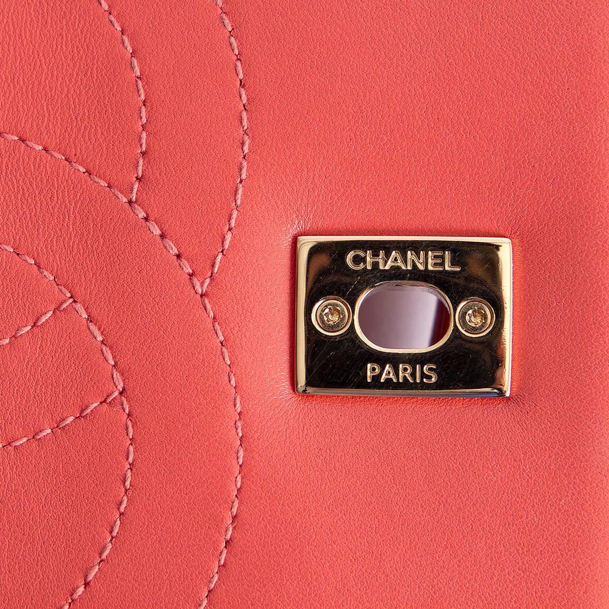CHANEL coral pink leather 2017 17P TRENDY CC SMALL Top Handle Bag For Sale 5