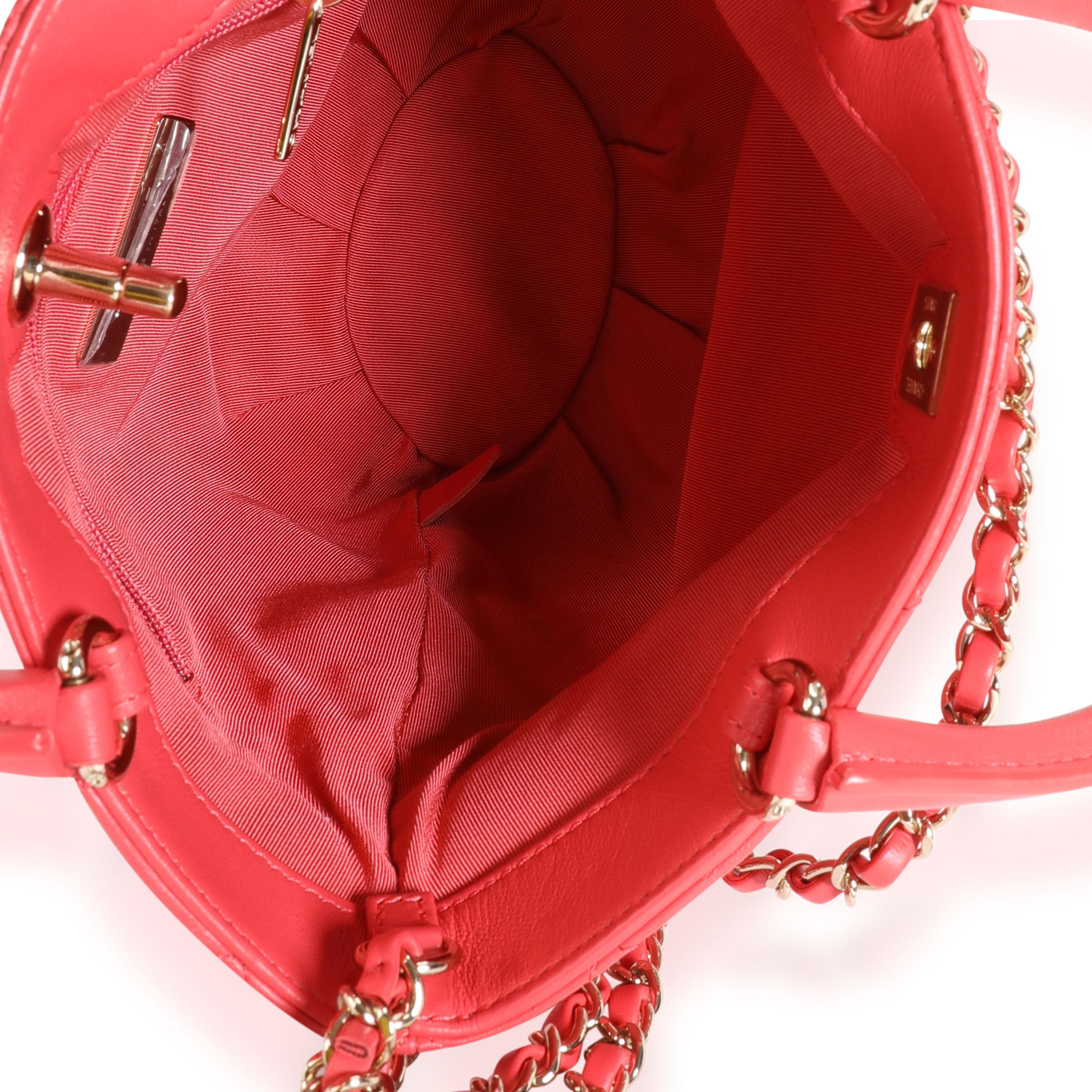 Chanel Coral Quilted Calfskin Small Bucket Bag 1