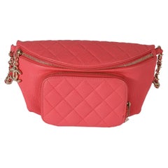 Chanel Coral Quilted Caviar Business Affinity Waist Bag