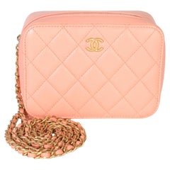 Chanel Coral Quilted Lambskin Pearl Crush Camera Vanity Case