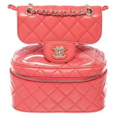 Chanel Coral Quilted Leather and PVC Aquarium Backpack