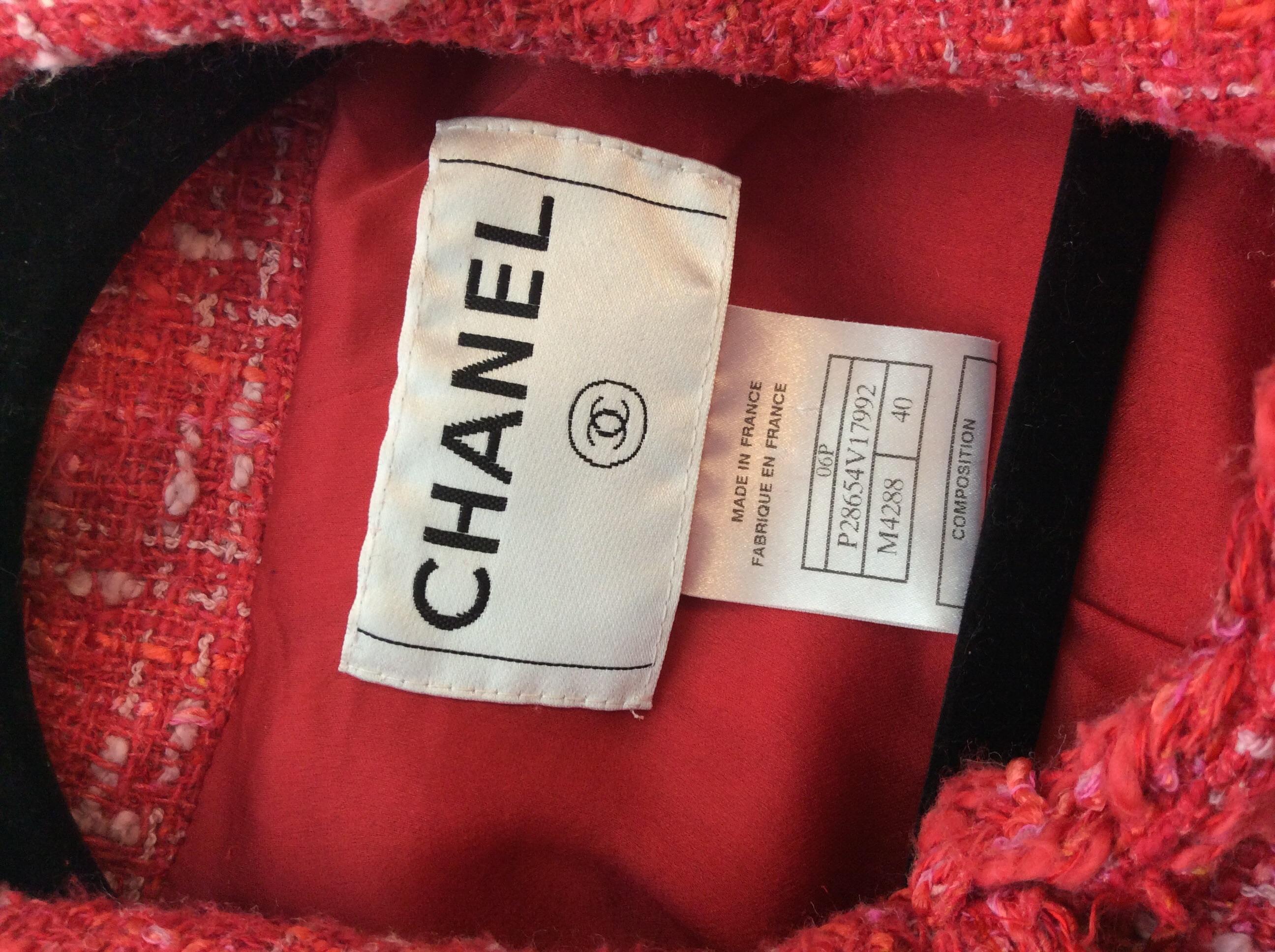 Chanel Coral Tweed Skirt with Chain Belted Jacket Set 6