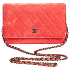 Chanel Coral Velvet Crossbody Bag