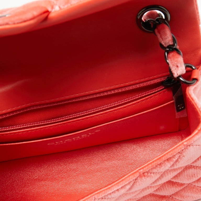 Chanel Coral Velvet New Mini Classic Flap Bag