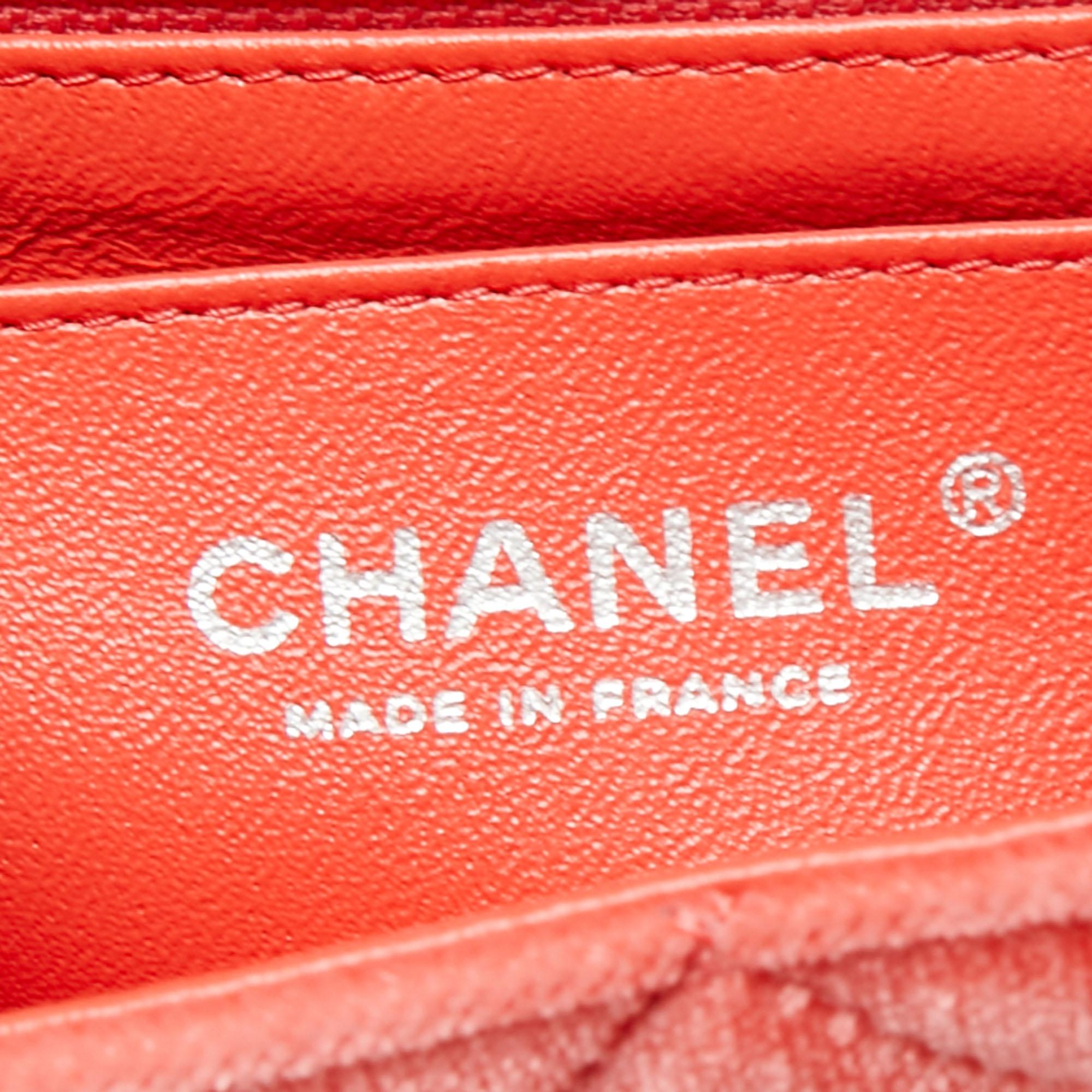 Women's Chanel Coral Velvet New Mini Classic Flap Bag